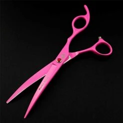 Pet Grooming Scissors Upscale Cat Dog 4 Pcs Set Pink Paint Professional Trimmer Kit Premium 7.0 Inch 6CR Steel Beauticians Straight Cutting & Thinning & Curved Shears Combs -Zoo Shop 41jcjO7g98L