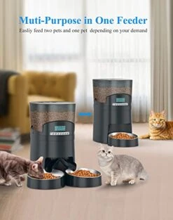 Automatic Cat Feeder, HoneyGuaridan 4.5L Pet Feeder For 2 Cats Dogs Food Dispenser Auto Cat Feeder – 6 Meal Portion Control, Distribution Alarm, Programmable Timer Feeder, Customizable Voice Recorder -Zoo Shop 41k0Km7LgZL