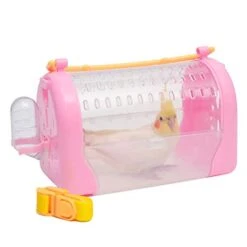 DEPILA Feeding Bird Carrier Lightweight Bird Carrier, Bird Travel Cage， Lightweight Pets Birds Travel Cage With Food Cup Food Box Economy Bird Cage Parrot Parakeet Macaw Small Bird Box -Zoo Shop 41k34ypIfzL
