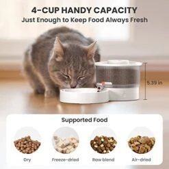 DOG CARE Automatic Cat Feeders, Cordless Automatic Slow Feeder Prevents Bloating For Small Dogs, 4-Cup Capacity Timed Cat Feeder With Meal Times And Portion Control, APP Control Pet Dry Food Dispenser -Zoo Shop 41k8eflB1bL