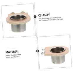 POPETPOP 6 Pcs Water Cup Trough Hamster Water Bowl Food Dispenser Puppy Chow Dog Food Stainless Steel Bird Cups Parrot Food Cup Parrot Food Bowls Parrot Hanging Cup Feeding Trough Plate Pet -Zoo Shop 41k9yE4KRaL