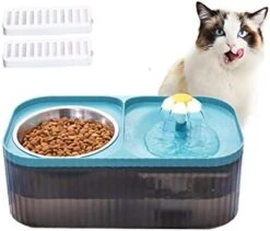 Suertree Cat Water Fountain Food Bowl Stainless Steel, 101oz/3L Automatic Pet Water Fountain, Dog Water Dispenser With Smart Pump 2 Filters For Cats, Dogs, Multiple Pets -Zoo Shop 41kB8jjjjzL. AC