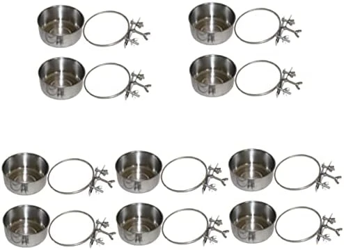 Bird Cage Mount Bowl Bunny Food Rabbit Food 6 Pcs Feeder Silver Stainless Steel Alloy Stainless Steel Dog Bowls Pet Feeder Metal Bird Feeder 11 Bird Cage Mount Bowl Bunny Food Rabbit Food 6 Pcs Feeder Silver Stainless Steel Alloy Stainless Steel Dog Bowls Pet Feeder Metal Bird Feeder - Image 9