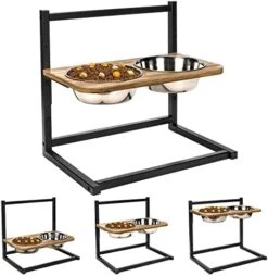 Emfogo Dog Bowls Elevated Dog Bowls For Large Dogs 3 Heights5in 9in 13in Dog Food Bowls Dog Bowl Stand Raised Dog Bowls For Large Dogs 16.5x16 Inch -Zoo Shop 41kGosvMEEL. AC