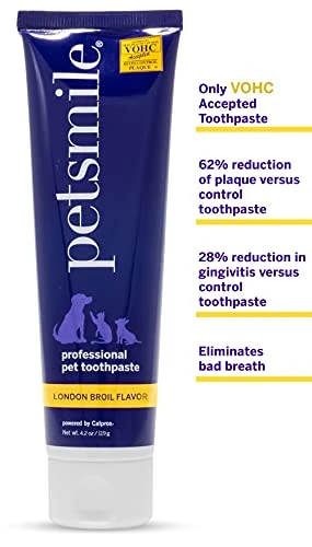 Petsmile Professional Pet Toothpaste | Cat & Dog Dental Care | Controls Plaque, Tartar, & Bad Breath | Only VOHC Accepted Toothpaste | Teeth Cleaning Pet Supplies (London Broil, 4.2 Oz) 5 Petsmile Professional Pet Toothpaste | Cat & Dog Dental Care | Controls Plaque, Tartar, & Bad Breath | Only VOHC Accepted Toothpaste | Teeth Cleaning Pet Supplies (London Broil, 4.2 Oz) - Image 3