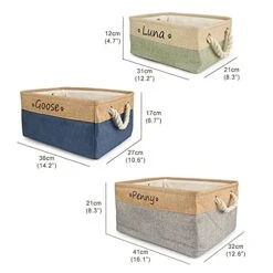 Xingfa Personalized Dog Toy Basket With Name,Paw Prints Pet Food Storage Container,Dog Toy Bin Storage,Dog Toy Box For Small Dogs,New Puppy Supplies (S 31X21X12cm) 12 Xingfa Personalized Dog Toy Basket With Name,Paw Prints Pet Food Storage Container,Dog Toy Bin Storage,Dog Toy Box For Small Dogs,New Puppy Supplies (S 31X21X12cm) -Zoo Shop 41kNb1n28nL 3