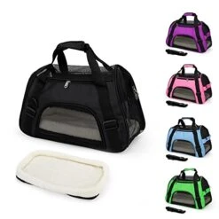 LEFEDA Soft Surface Pet Carrier Cat Bag Outdoor Travel Breathable Pet Handbag Carrier For Dogs With Pad Pet Backpack Carrier (Color : Purple)