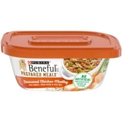Purina Beneful High Protein Wet Dog Food With Gravy, Prepared Meals Simmered Chicken Medley - (8) 10 Oz. Tubs