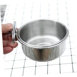 POPETPOP 3pcs Canary Food Trumpet Stand Budgie Cage Accessories Bird Cup Crate Dog Bowl Stainless Steel Pet Cage Bowl Bird Feeder Pet Bowl Hanging Bowl To Feed Water Dispenser Silver -Zoo Shop 41ldVbsj1gL
