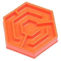 Pet Bowl 1pc Adorable Pet Feeding Bowls Dog Cat Food Feeder Creative Petal- Shaped Shallow Bowl For Pet Slowly Eatting （ Orange ）