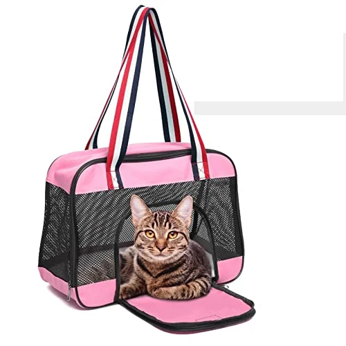 JOZZY Pet Travel Bag Portable Dog Carrier Bag Breathable Mesh Pet Puppy Travel Bag Backpack Outdoor Shoulder Bag For Small Dogs Cats Chihuahua Yorkie (Color : Pink, Size : Medium) 7 JOZZY Pet Travel Bag Portable Dog Carrier Bag Breathable Mesh Pet Puppy Travel Bag Backpack Outdoor Shoulder Bag For Small Dogs Cats Chihuahua Yorkie (Color : Pink, Size : Medium) - Image 5