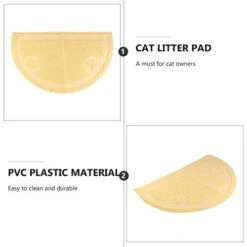 EVANEM Washable Rug Washable Rug Washable Runner Rug Of 2 Cat Litter Tray Cat Litter Cushion Pet Supplies Cat Pad Mat, Pratical Semicircular Half Circle Rug Plastic Bins Plastic Bins -Zoo Shop 41m3zvd58mL