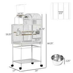 ACQUIRE 64" Bird Cage For Small To Medium Parrots, Cockatiels, Budgies, Lovebirds, With Rolling Stand -Zoo Shop 41m5xF8FAsL