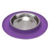 Messy Cats Single Silicone Feeder With Stainless Saucer Shaped Bowl | Anti-Slip Non-Skid Cat Food Bowl | One Cat Bowl In Feeding/Water Station | 1.75 Cups (Purple) -Zoo Shop 41m7qVmHPWL