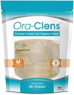 Ora-Clens Oral Hygiene Chews For Small Dogs - Cleans Teeth And Freshens Breathe - Coated With Enzymes - Prevents Plaque & Bacteria Build Up - 30 Chews -Zoo Shop 41mN4G4RyPL. AC