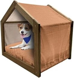 Ambesonne Pineapple Wooden Pet House, Tropical Fruit Pattern Detailed Composition Of Hawaiian Food Summer Season, Indoor & Outdoor Portable Dog Kennel With Pillow And Cover, Small, Apricot Sea Green -Zoo Shop 41mPNtmV7uL. AC