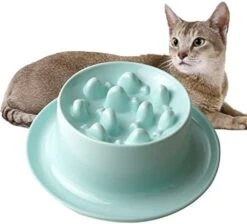 Raised Slow Feeder Cat Bowl, Fish Pool Design Elevated Slow Feeder Dog Bowls, Fun Interactive Bloat Stop Cat Slow Feeder Dry Food, Reduces Neck Burden Slow Down Eating Anti Vomiting Non-Slip No Spill -Zoo Shop 41mxpBe yFL. AC
