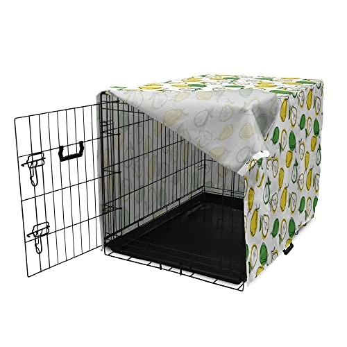 Ambesonne Fruit Dog Crate Cover, Fresh Pear Slices Leaves Juicy Organic Food Eat Summer Garden Pattern, Easy To Use Pet Kennel Cover For Small Dogs Puppies Kittens, 22 Inch, Green Earth Yellow White 5 Ambesonne Fruit Dog Crate Cover, Fresh Pear Slices Leaves Juicy Organic Food Eat Summer Garden Pattern, Easy To Use Pet Kennel Cover For Small Dogs Puppies Kittens, 22 Inch, Green Earth Yellow White - Image 3