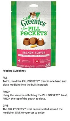 Greenies Pill Pockets For Cats Bundle, Includes 01 Bag (1.6oz) Salmon Flavor And 01 Bag(1.6oz) Tuna&Cheese Flavor.Plus A Facts About Pet Nutrition Booklet. -Zoo Shop 41n7d9BkT7L