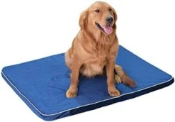 SHRADS Canvas Pet Dog Bed Mat Thin Washable Dog Crate Mattress Non Slip Memory Foam Orthopedic Dog Bed (Medium,Blue) -Zoo Shop 41nMy a 52L. AC 2
