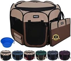 WINiPET 2-Door Folding Soft Pet Playpen (2 Year Warranty), Plus Carrying Bag And Food Grade Silicone Bowl, 10-Size And 12-Color Portable Dog Cat Playpen, Exercise Pen, Indoor & Outdoor Pet Home -Zoo Shop 41nZhRaxm0L. AC