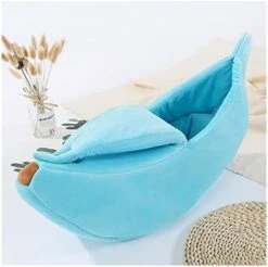 UNOVAP Pet Kennel Winter Warm Soft Banana Cat Bed House Comfortable Mat Portable Cat Litter Basket Supplies Bedding (Color : Yellow, Size : Medium) -Zoo Shop 41nduvdtjXL. AC
