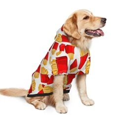 GENERIC Pet Costumes Fries Pattern Fast Food Pet Dog Costume Pets Wear Vest Cloth Outfit Sweatshirts Jacket Pullover Black -Zoo Shop 41npN6Lfj3L