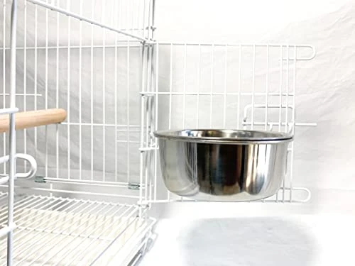 Birds LOVE 2pk Stainless Steel Bolt On Cage Coop Cups For Bird, Dog And Small Animal Bird Food And Water Bowl, 30 Oz 4 Birds LOVE 2pk Stainless Steel Bolt On Cage Coop Cups For Bird, Dog And Small Animal Bird Food And Water Bowl, 30 Oz - Image 2