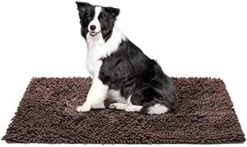 PEOPLE&PETS Indoor Dog Chenille Rug Dogs Mud Mat Pet Food Mats For Floors Dirty Mud Paws Rugs Low-Profile Doormat For Dogs Muddy Pawprints, Pet Entry, Back Door, Mud Room, Paw Gray, 20x31, Brown -Zoo Shop 41o3rZl1DYL. AC 1