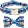 Unique Style Paws Plaid Dog Collar With Bow Pet Gift Adjustable Soft And Comfy Bowtie Collars For Small Medium Large Dogs -Zoo Shop 41o47A6DipL
