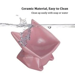 Jemirry Ceramic Raised Cat Bowl Anti Vomiting, Elevated Cat Bowls With 15° Tilt Angle, Non-Slip Food And Water Bowls For Cat And Dog, Protect Pet's Spine, Dishwasher Safe (Pink) 18 Jemirry Ceramic Raised Cat Bowl Anti Vomiting, Elevated Cat Bowls With 15° Tilt Angle, Non-Slip Food And Water Bowls For Cat And Dog, Protect Pet's Spine, Dishwasher Safe (Pink) -Zoo Shop 41oENEGZ21L