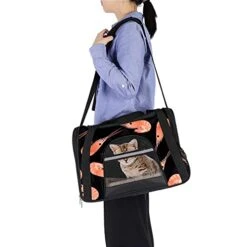 Pet Carrier Shrimp Pattern Sea Food Soft-Sided Pet Travel Carriers For Cats,Dogs Puppy Comfort Portable Foldable Pet Bag Airline Approved -Zoo Shop 41oExIXNFXS