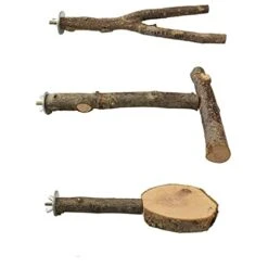 JYDQM 3Pcs/Set Bird Toy T-Shaped Wooden Bird Perches Parrot Stand Playstand Play Toys For Budgie