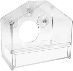 FVOWOH Bird Hanging Feed Viewing Window Seed Clear Suction Table Glass Hotel Pet Toys Electronic Dog Feeders For Large Dogs(l3-Clear) -Zoo Shop 41oKTOBJ88L. AC 1