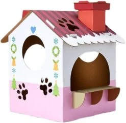 Cardboard Cat House: All-Season DIY Semi-Enclosed Design Scratching Board High-Density Creative Cottage Playhouse Toys Indoor Decor (Not Scratching Board,Hot Dog Fast Food Truck) -Zoo Shop 41oLDMDic0L. AC