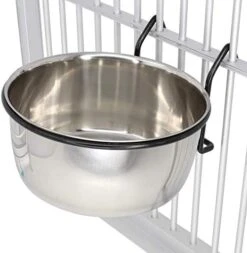 Bonka Bird Toys 3493 2pk 10oz Stainless Steel Clamp Cups Liquid Food Treat Parrot Budgie Finch -Zoo Shop 41oN7Jeqd9L. AC