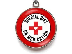 Wag-A-Tude Tags Special Diet On Medication Pet ID Tag - Pet Tag For Dogs On Special Diet And Medication (Large)