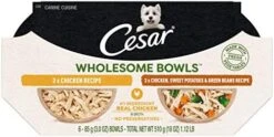 Cesar Wholesome Bowls Adult Soft Wet Dog Food Beef, Chicken, Carrots, Barley & Green Beans Recipe, (10) 3 Oz. Bowls -Zoo Shop 41oiGOxe6wL. AC 1