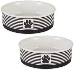 Bone Dry Lattice Pet Bowl, Removable Silicone Ring Creates Non-Slip Bottom For Secure Feeding & Less Mess, Microwave & Dishwasher Safe, Medium Set, 6x2", Gray, 2 Count -Zoo Shop 41oldwsJL. AC 1