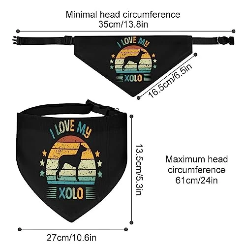 GENERIC Xolo Pattern Dog Bandana,Dog Bandanas Triangle Bibs Scarf Accessories Minimal Head Cicumference 4 GENERIC Xolo Pattern Dog Bandana,Dog Bandanas Triangle Bibs Scarf Accessories Minimal Head Cicumference - Image 2