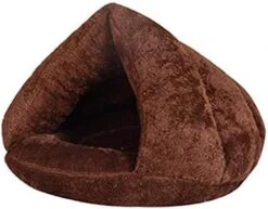 YangYan Soft Pet Bed Cats Dogs Bed House Winter Warm Sleeping Cats Nest Plush Puppy Cushion Mat Portable Pet Cat Supplies Bed For Cats (Color : Brown, Size : 50x40cm) -Zoo Shop 41p9XDHrK5L. AC