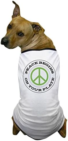 CafePress Peace Begins On Your Dog T Shirt Dog T-Shirt, Pet Clothing, Funny Dog Costume