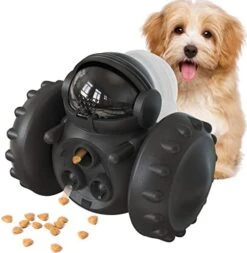 Dog Puzzle Toys, Interactive Treat Toy Food Dispenser, JOSMAX Robot Wheel Slow Feeder Toys For Smart Dogs To Keep Them Busy, Enrichment Toys For IQ Training Mind Improvement - Black -Zoo Shop 41pTsG8i0bL. AC