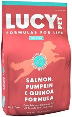 Lucy Pet Products Formulas For Life - Sensitive Stomach & Skin Dry Dog Food, All Breeds & Life Stages - Salmon, Pumpkin, & Quinoa, 12 Lb -Zoo Shop 41pUbUoC34L. AC