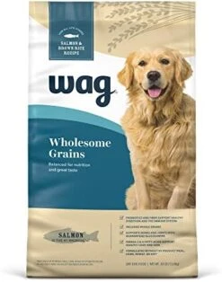 Amazon Brand – Wag Dry Dog Food, Salmon And Brown Rice, 30 Lb Bag (Packaging May Vary) -Zoo Shop 41piHp0H XL. AC 2