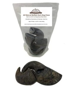 WhiteTail Naturals - Water Buffalo Horns For Dogs (3 Pack Medium) All-Natural Buffalo Horn Dog Chew - Long Lasting Chew Toy For Aggressive Chewers And Teething Puppies -Zoo Shop 41pijWMZaGL