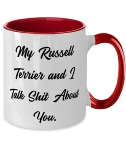 GENERIC Beautiful Russell Terrier Dog Gifts, My Russell Terrier, Birthday Gifts, Two Tone 11oz Mug For Russell Terrier Dog From Friends, Dog Toys, Dog Collars, Dog Beds, Dog Food, Dog Treats