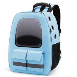 LEFEDA Cat Bag Out Portable Breathable Safety Reflective Strip Pet Bag Cat Schoolbag Dog Bag Double Shouldered Cat Backpack Pet Pet Backpack Carrier (Color : Sky Blue)