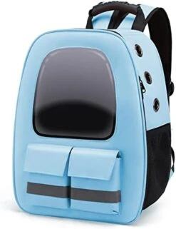 LEFEDA Cat Bag Out Portable Breathable Safety Reflective Strip Pet Bag Cat Schoolbag Dog Bag Double Shouldered Cat Backpack Pet Pet Backpack Carrier (Color : Sky Blue) -Zoo Shop 41qbssmvWSL. AC 1