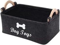 Morezi Felt Pet Toy Box And Dog Toy Box Storage Basket Chest Organizer - Perfect For Organizing Pet Toys, Blankets, Leashes And Food - Dog Toy - Dark Grey -Zoo Shop 41qf0Md0Y2L. AC